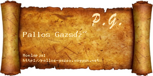 Pallos Gazsó névjegykártya
